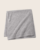 Classic Cable Knit Baby Blanket in Light Grey