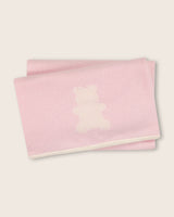 Bear Baby Blanket in Baby Soft Pink/Ivory