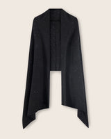 Radiant Cashmere Sequin Wrap in black front view