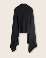 Radiant Cashmere Sequin Wrap in black, back view