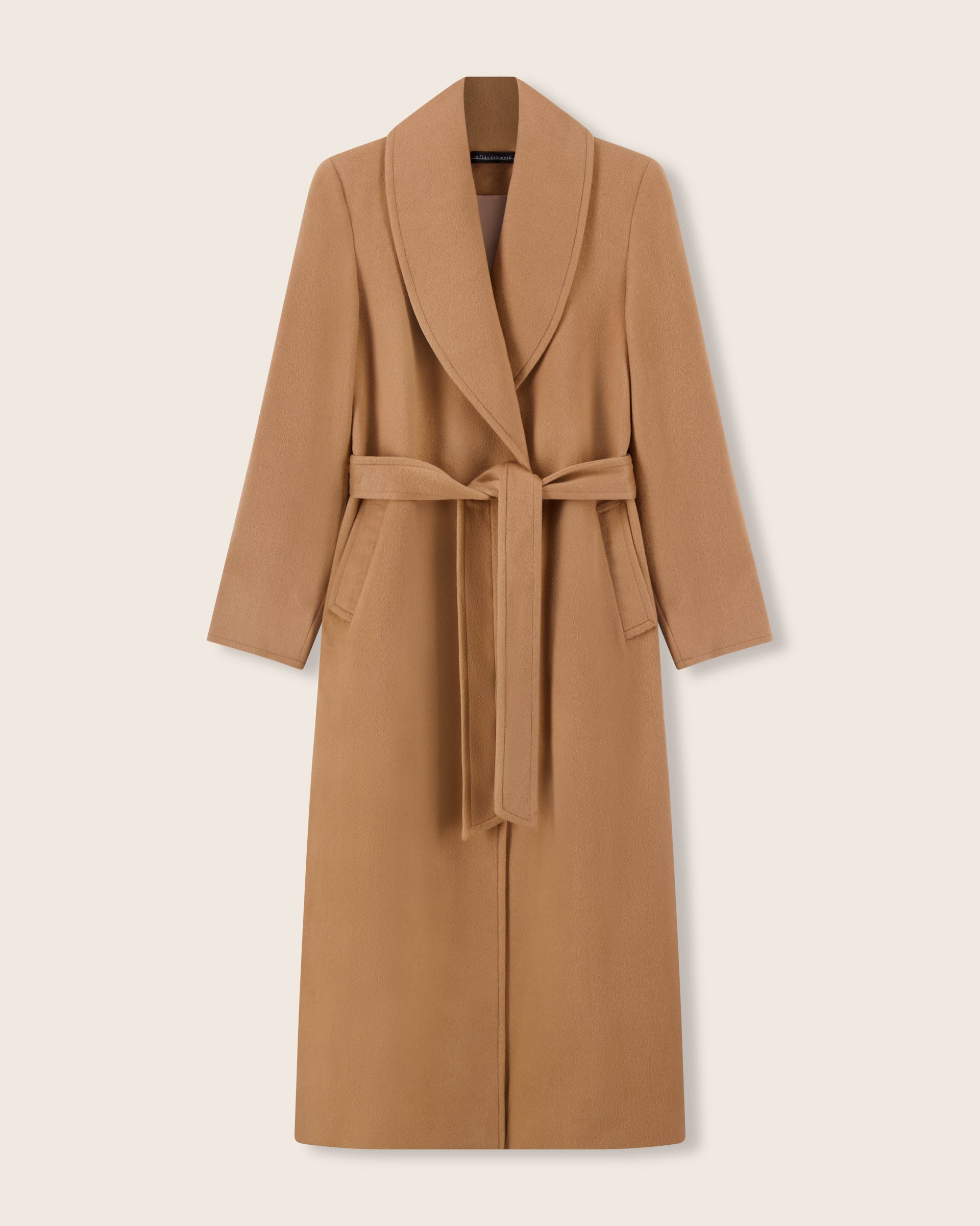 Cambridge Comfort Wraparound Wool Cashmere Coat in Black