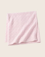Classic Cable Knit cashmere Baby Blanket in Soft Pink