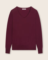 Pura Baby Cashmere V-Neck Sweater in bordeaux
