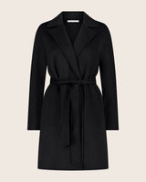 Bella Cashmere belted Coat in black front