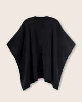 Divina Double Knit Cashmere Cape in black, back view