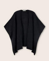 Divina Double Knit Cashmere Cape in black, front view