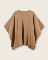 Divina Double Knit Cashmere Cape in camel, back view