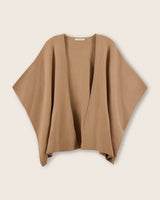 Divina Double Knit Cashmere Cape in camel, front view