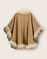 Cervinia Fur Trimmed cape in Golden Island back