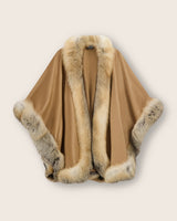 Cervinia Fur Trimmed cape in Golden Island