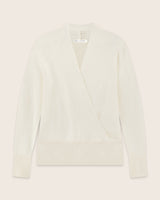 Élan Faux Wrap Cashmere Sweater in ivory