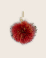 Red tri-color Pom Keychain
