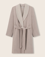 Gabriella cashmere wrap coat with belt in Oat/Beige