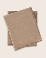 Gotham Whipstitch Cashmere Throw in heather taupe
