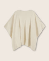 Divina Double Knit Cashmere Cape in ivory, back view
