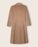 Back flat image of princess cut Camel Hair Coat in Camel