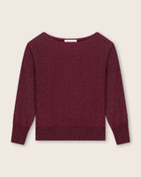 Stella Lurex Boat Neck Sweater in bordeaux