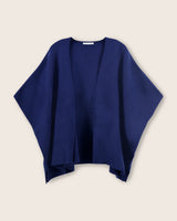 Divina Double Knit Cashmere Cape in navy, front view