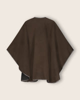 Reversible Cashmere Cape with Leather trim in Chocolate/Charcoal