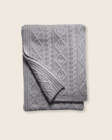 special order Ornate Cable Knit cashmere Throw in Grey