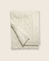 special order Ornate Cable Knit cashmere Throw in Ivory