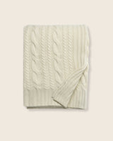 special order Fisherman Knit cashmere Throw in Ivory