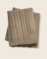 Braided Cable Knit Throw in Heather Taupe