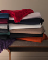 Fringed Woven Throw in chocolate
