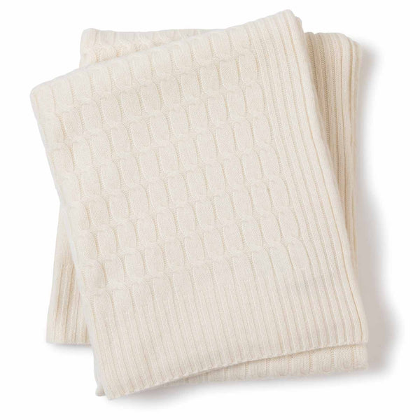 Cable Knit Throw in Ivory