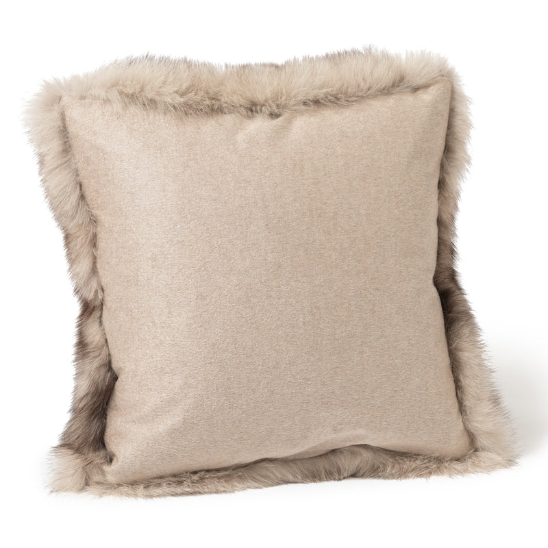 Finland Fur and Cashmere Pillow in Blush 16" x 16"
