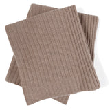 cashmere throw folded in Heather Taupe