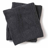 Oversized Cable Knit cashmere Throw in Charcoal