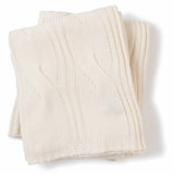 Oversized Cable Knit cashmere Throw in Ivory