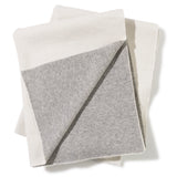 Reversible Jersey Knit cashmere Throw in Ivory/Grey