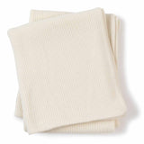 Waffle Knit Cashmere Throw in Ivory