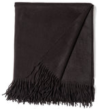 Woven cashmere throw in Chocolate