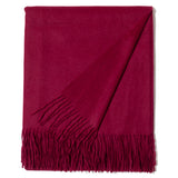 Woven cashmere throw in Burgundy