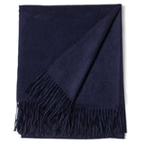 Woven cashmere throw in Navy