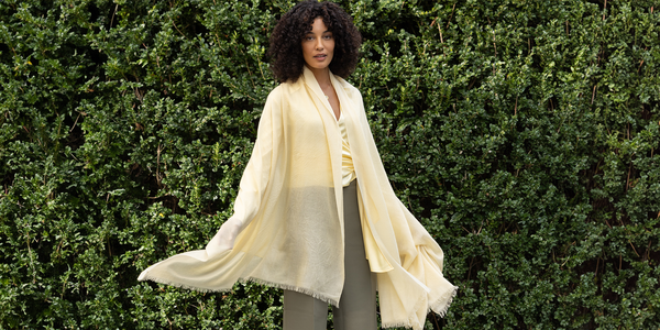 Model wearing yellow St Tropez Wrap