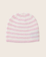 Baby Thermal Striped Hat in Baby Pink/Ivory
