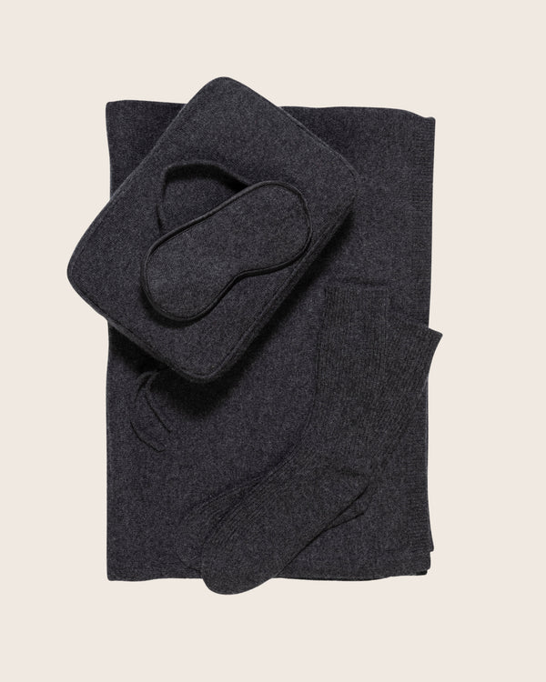Jersey Knit Travel Set in Charcoal
