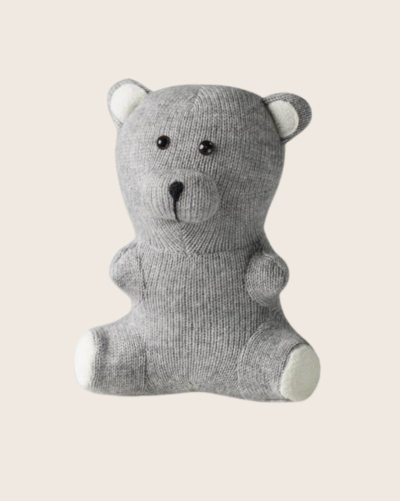 Cashmere Teddy Bear in Light Grey
