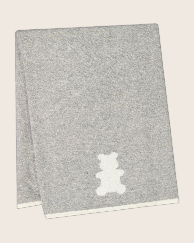 Baby Bear Blanket in Grey/Ivory