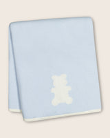 Baby Bear Blanket in Baby Blue/Ivory