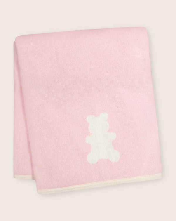 Baby Bear Blanket in Soft Pink/Ivory