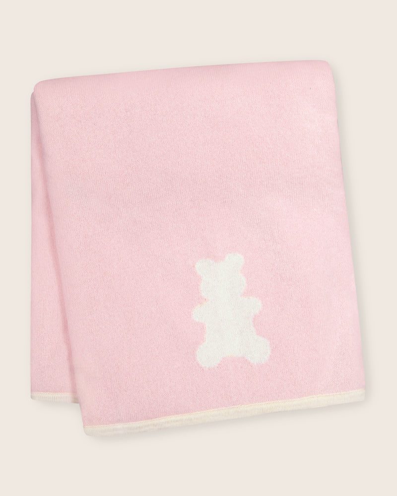 Baby Bear Blanket in Soft Pink/Ivory