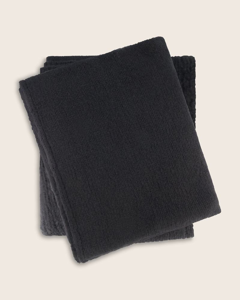 Emil Boucle Knit Throw in black
