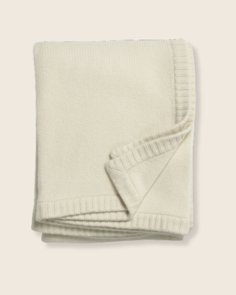 Jersey Knit Throw in Ivory