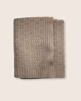 Geometric Knit Throw in Heather Taupe