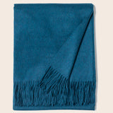 Fringed Woven Throw in Teal